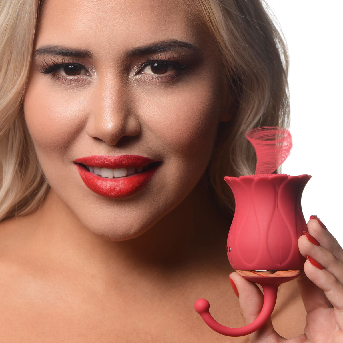 Royalty Rose Textured Suction Clit Stimulator – clitoral suction toy, Silicone