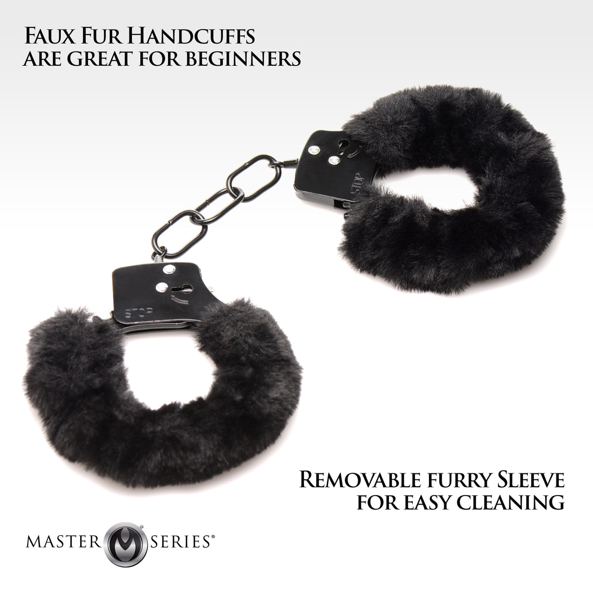 Cuffed In Fur Furry Handcuffs - Black – restraints and cuffs, Metal (view 2)