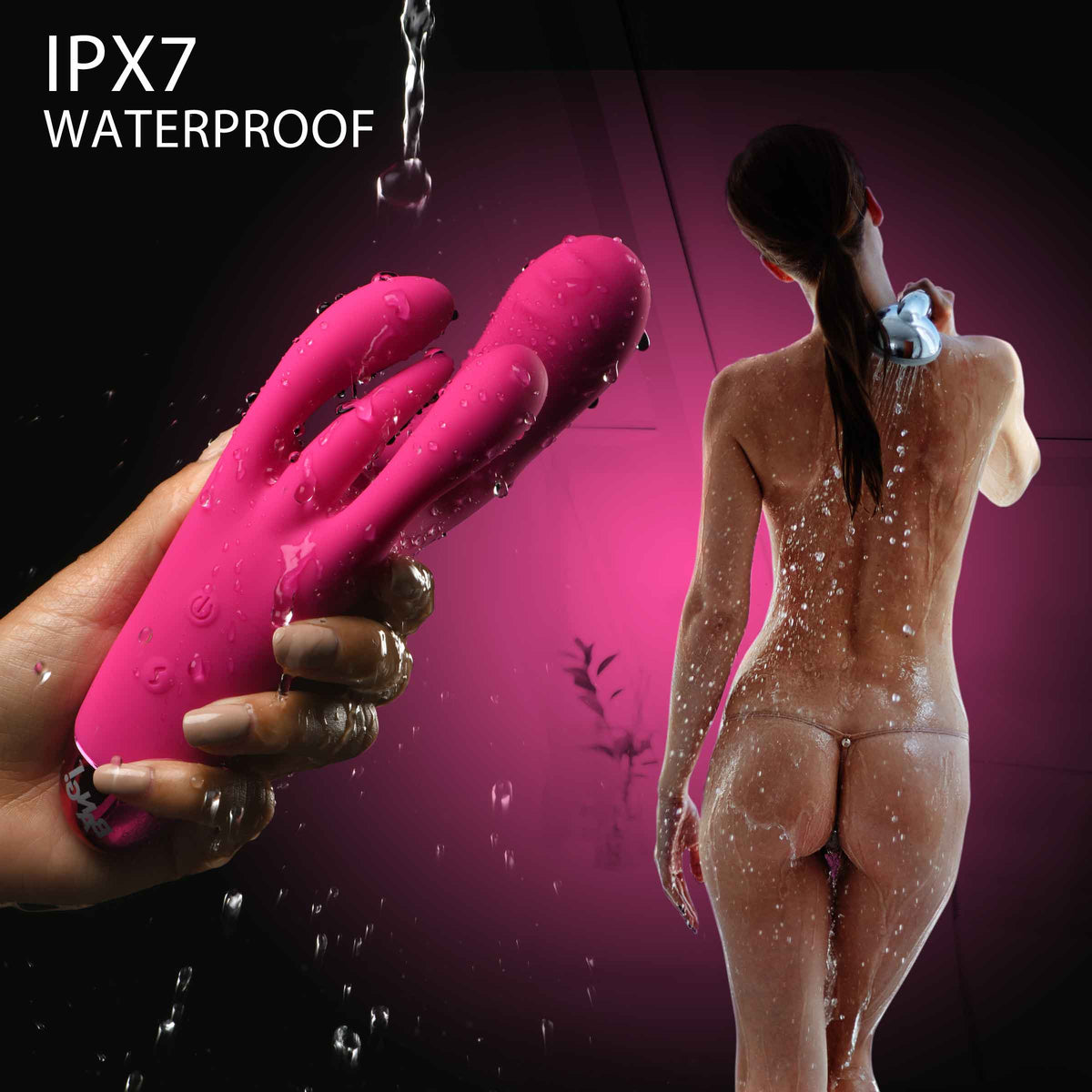 10X Triple Rabbit Silicone Vibrator - Pink – rabbit vibrator, Silicone (view 5)
