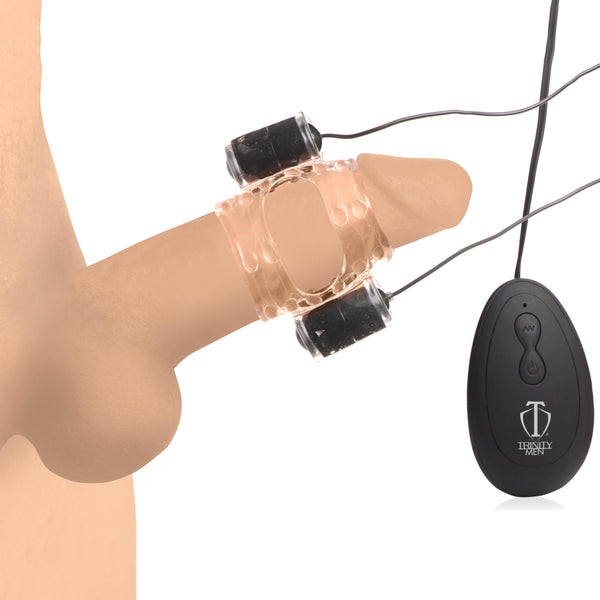 20X Dual Vibrating Cock Teaser – cock ring, TPE