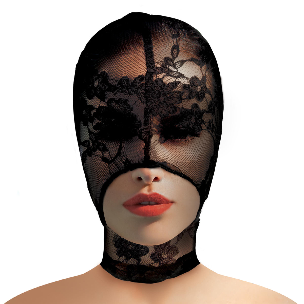 Lace Seduction Bondage Hood – hood and blindfold, Fabric