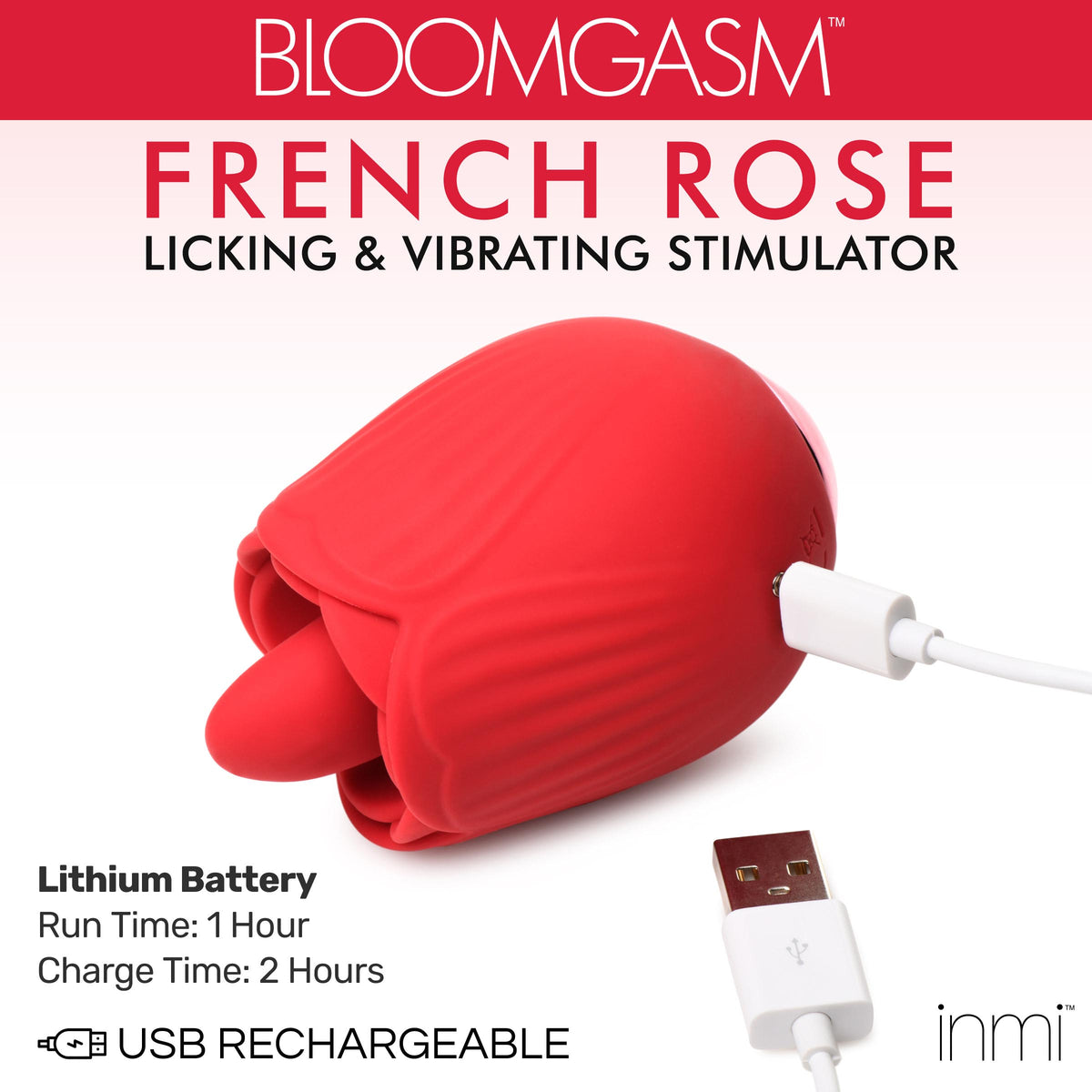 10X French Rose Licking and Vibrating Stimulator – clitoral suction toy, Silicone (view 3)