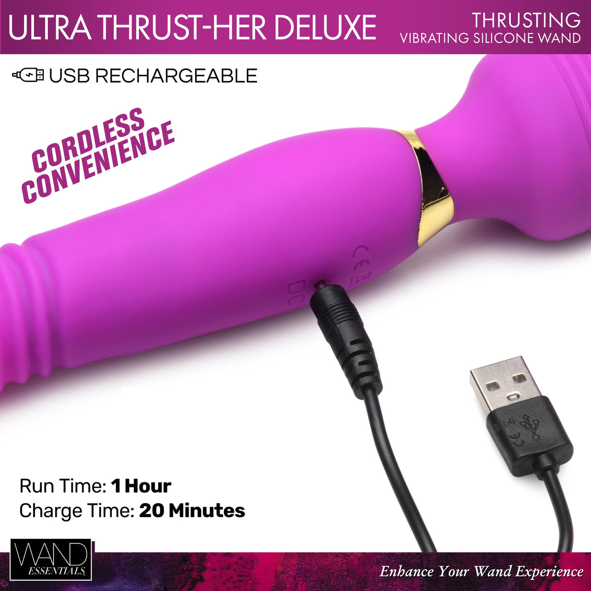 Ultra Thrust-Her Deluxe Thrusting and Vibrating Silicone Wand – wand massager, Silicone (view 4)