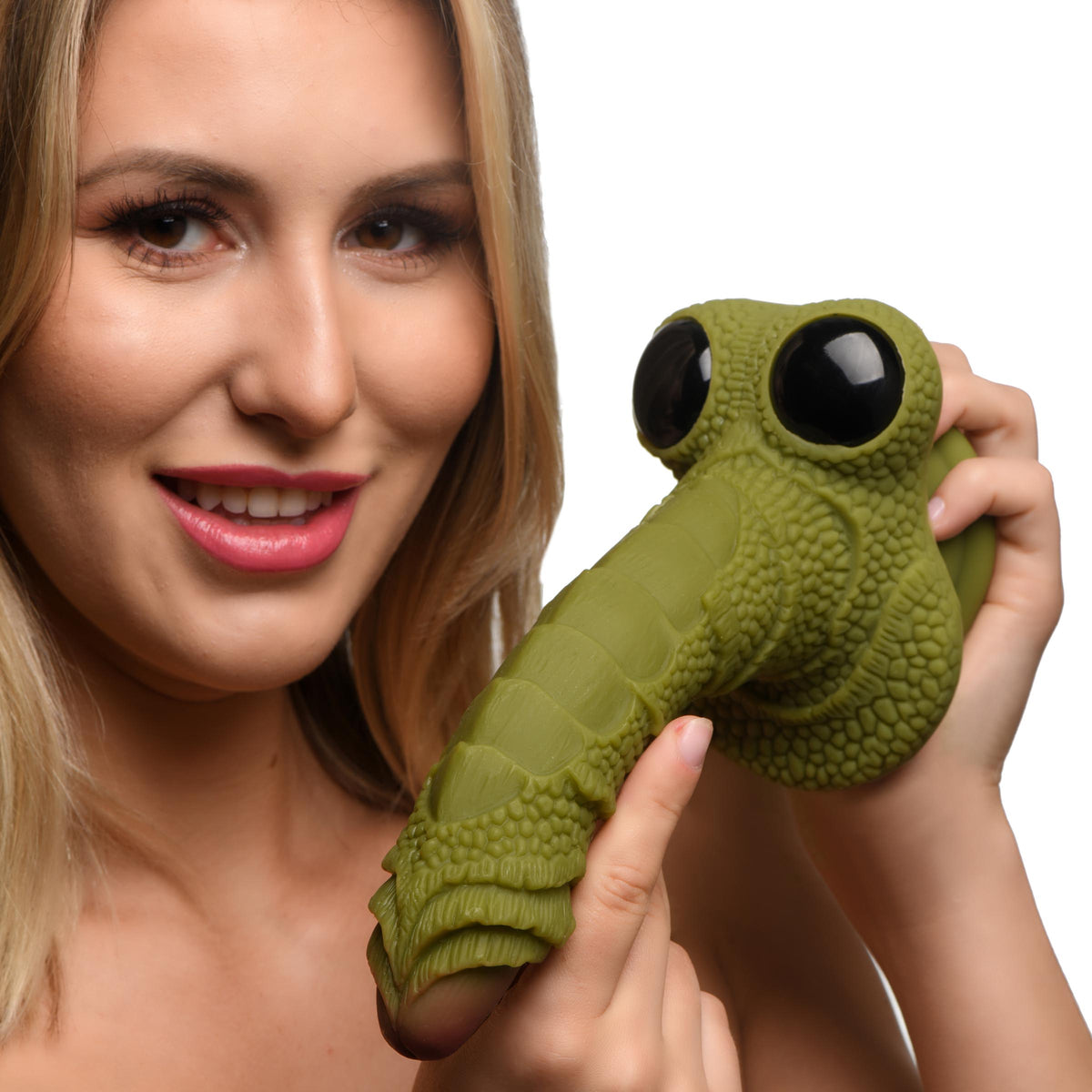 Swamp Monster Green Scaly Silicone Dildo, Silicone (view 3)