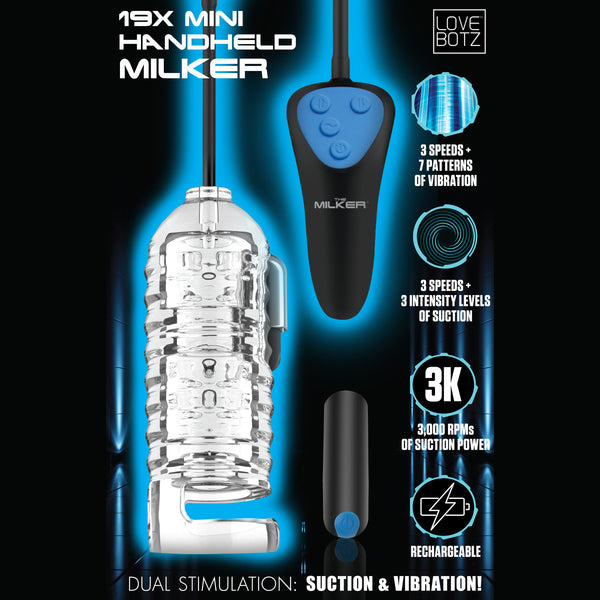 19X Mini Handheld Milker – masturbator, Silicone