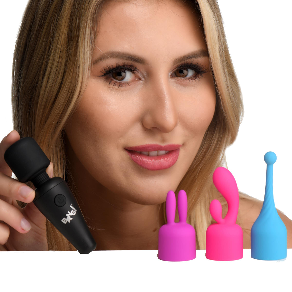 10X Mini Wand with 3 Attachments – wand massager, Silicone