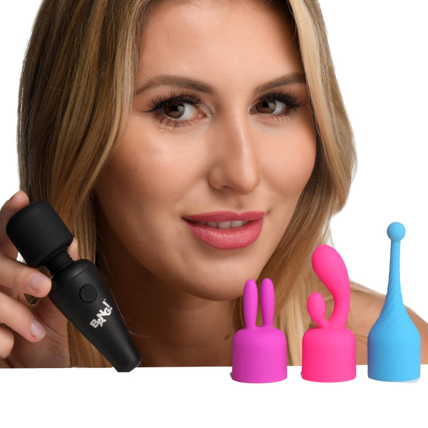 10X Mini Wand with 3 Attachments – wand massager, Silicone