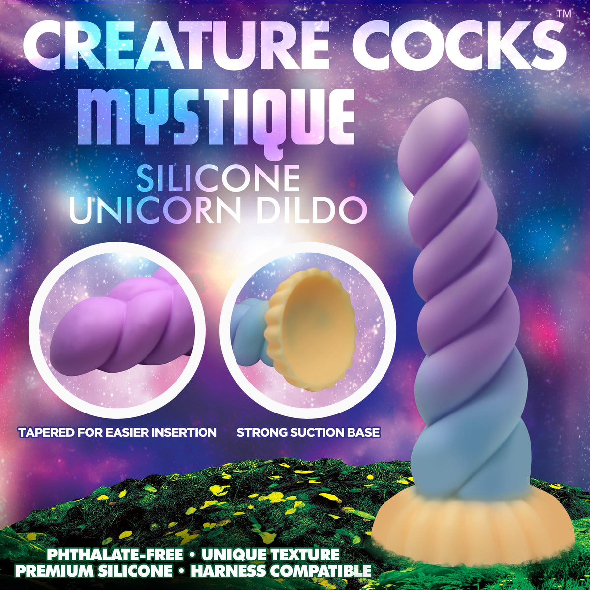 Mystique Silicone Unicorn Dildo, Silicone (view 3)