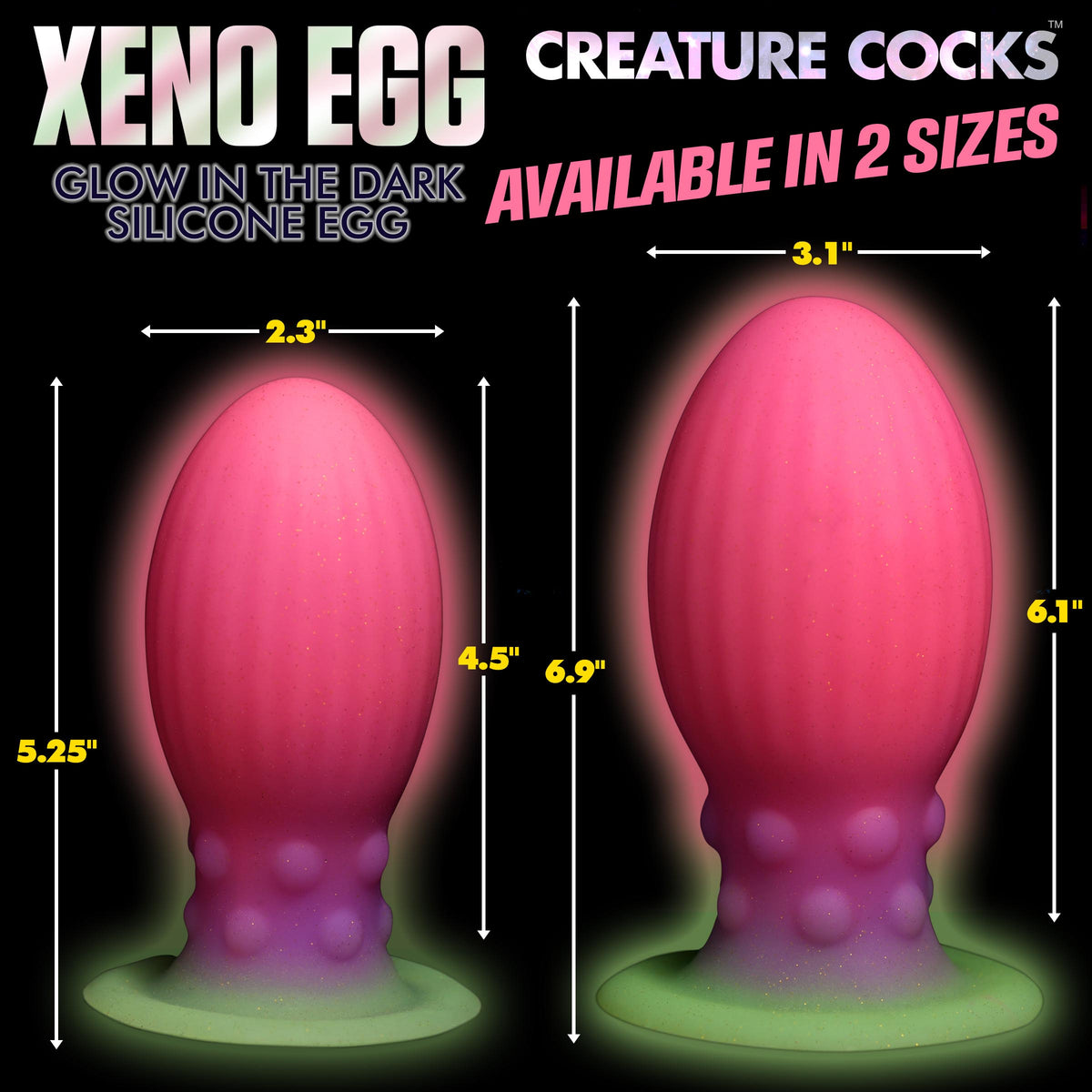 Xeno Egg Glow in the Dark Silicone Egg - Large – bullet and egg vibrator, Silicone (view 4)