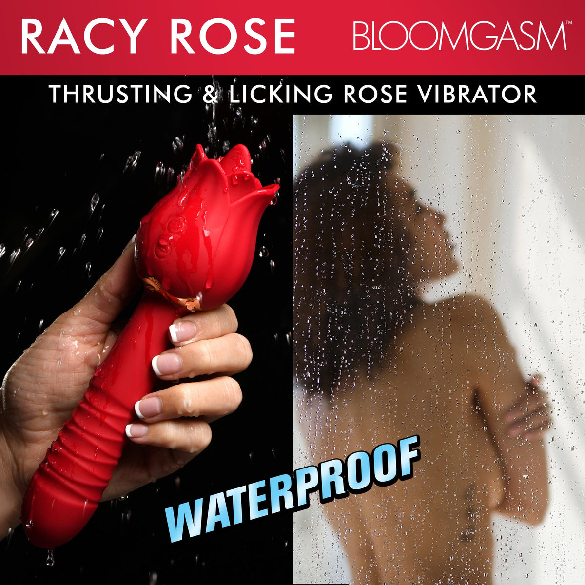 Racy Rose Thrusting and Licking Rose Vibrator – clitoral suction toy, Silicone (view 4)