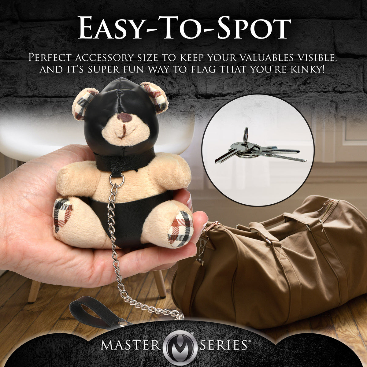 Hooded Teddy Bear Keychain, Metal (view 6)