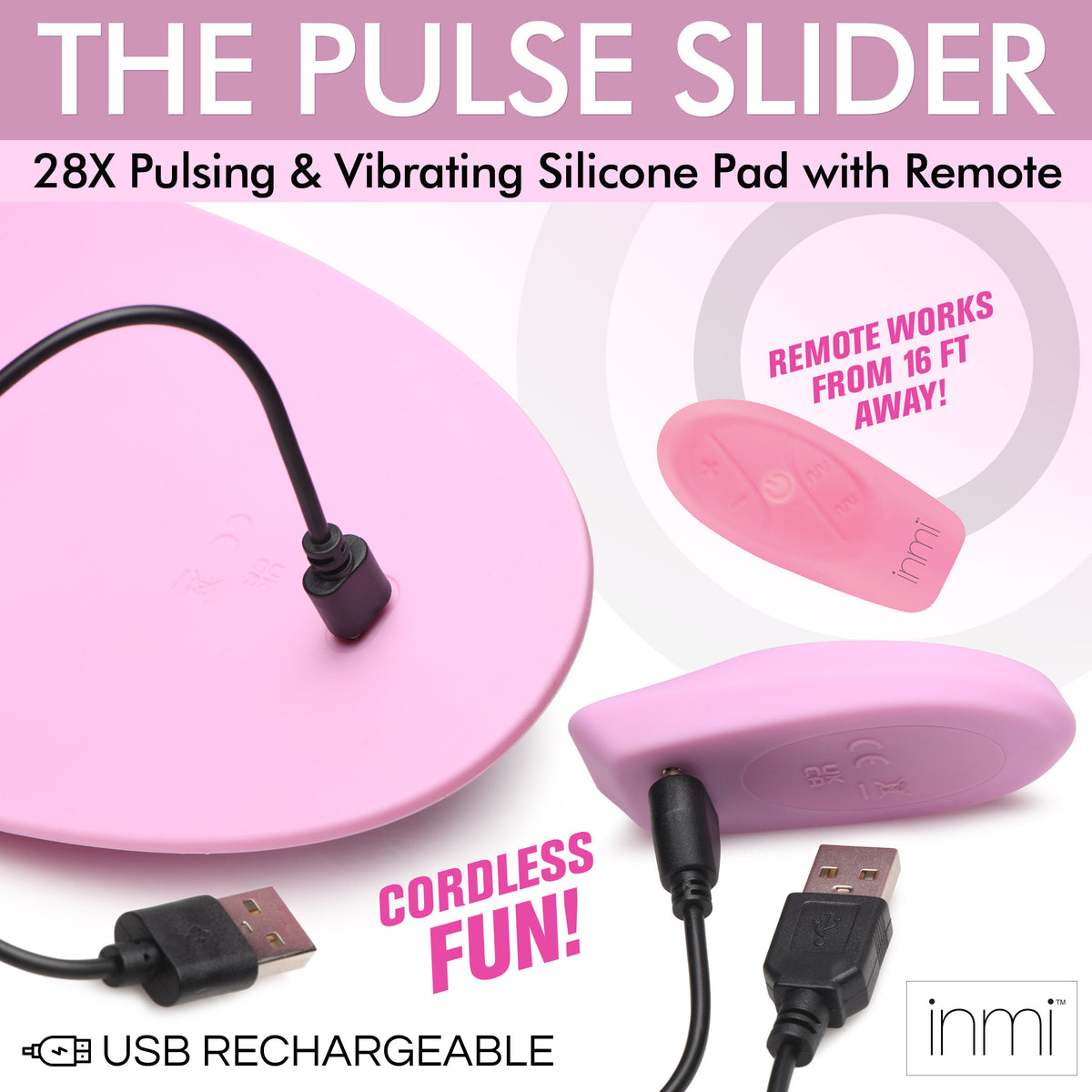The Pulse Slider 28X Pulsing and Vibrating Silicone Pad with Remote – vibrator, Silicone (view 4)