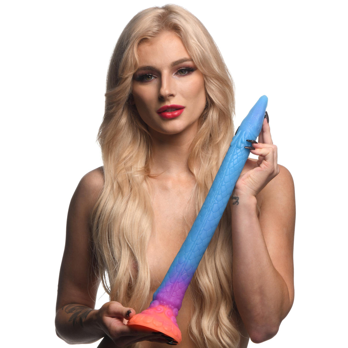 Makara Glow-in-the-Dark Silicone Snake Dildo, Silicone (view 2)
