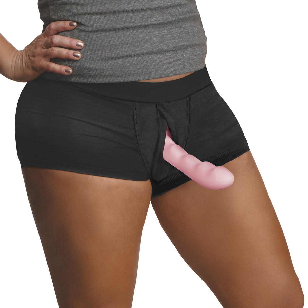 Incognito Boxer Harness with Hidden O-Ring - 2XL – strap-on and harness, rubber (view 4)