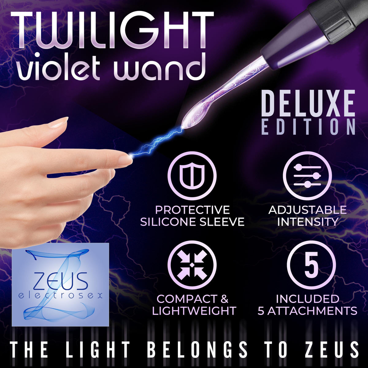 Ultra Neo Violet Wand 10 Piece Set – wand massager, Silicone (view 2)