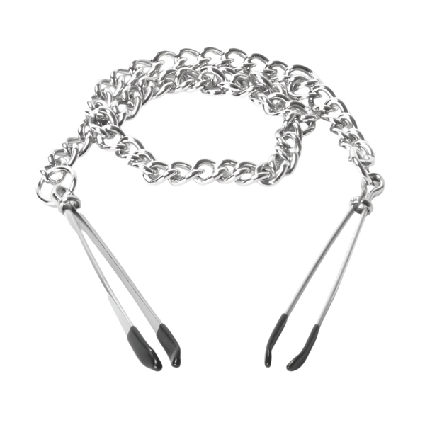 Grey Reign tweezer nipple toys, adjustable pressure, side view
