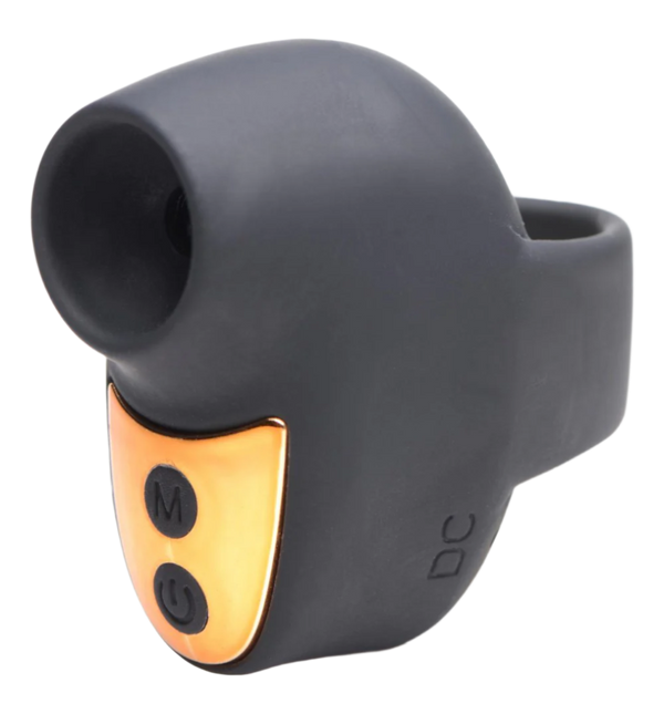 Black 12 Speed Clitoral Suction Vibrator angled side view
