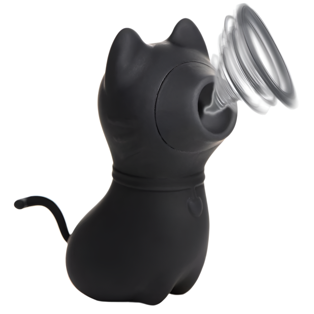 Black Clitoral Suction Vibrators featuring a sleek kitty design