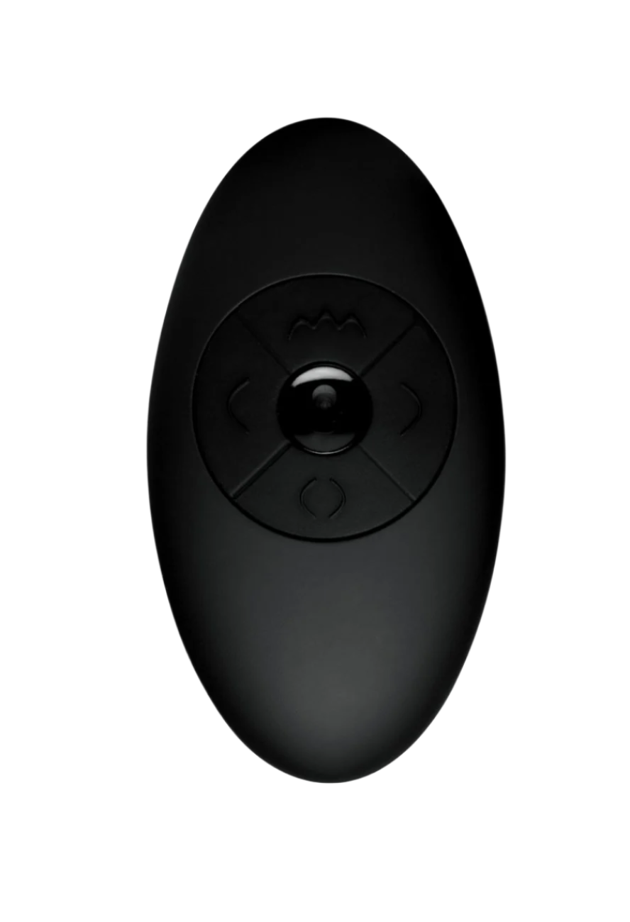 Thrusting Vibrator in black color front view with remote control