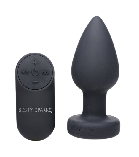 black vibrating butt plug with remote