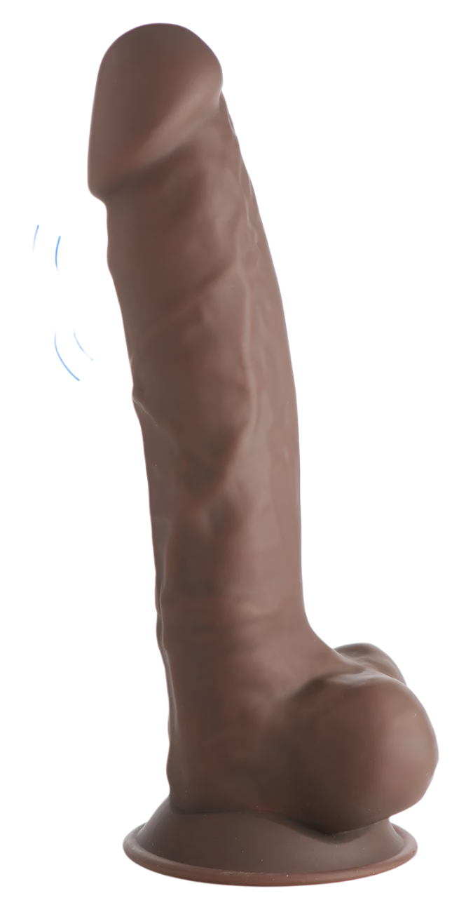 Brown Realistic Vibrators, 8-inch, side view