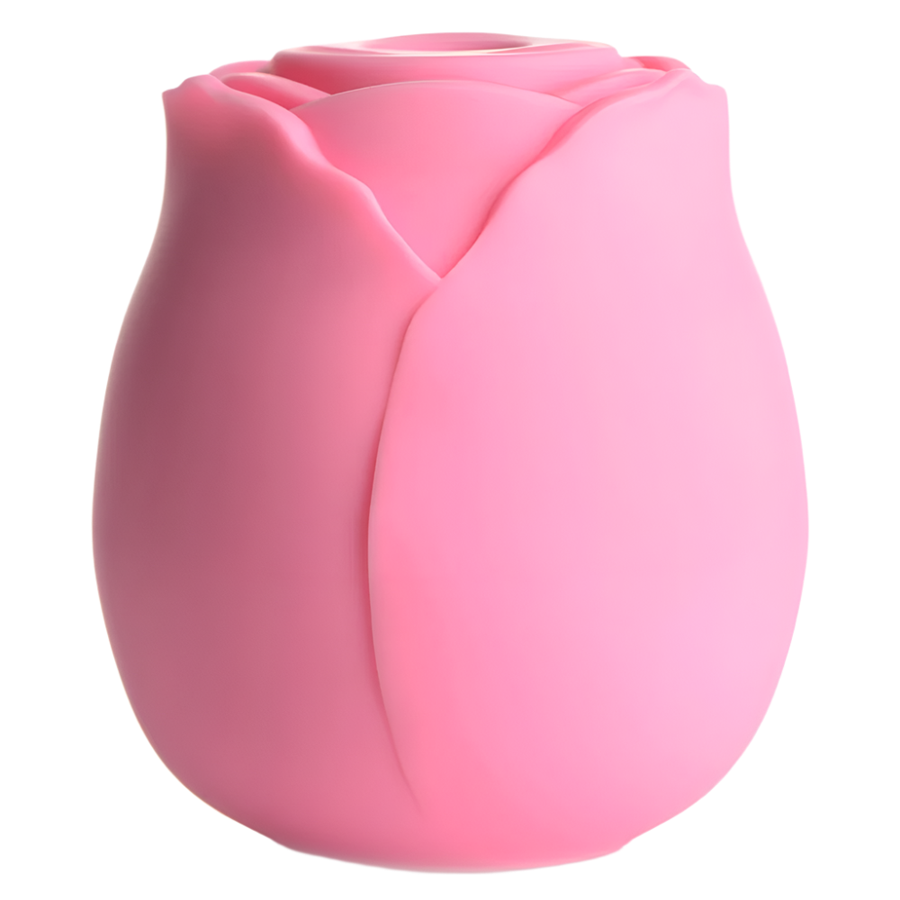 Close-up of pink Rose Vibrator suction hole - gift box edition