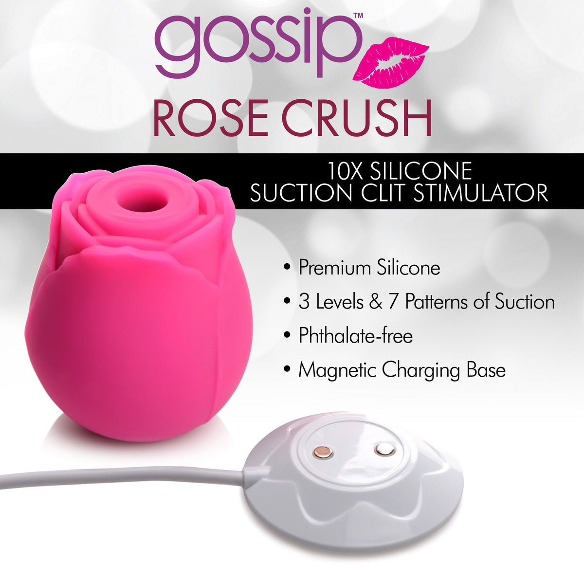 10X Rose Crush Silicone Clitoral Stimulator – clitoral suction toy, Silicone (view 4)