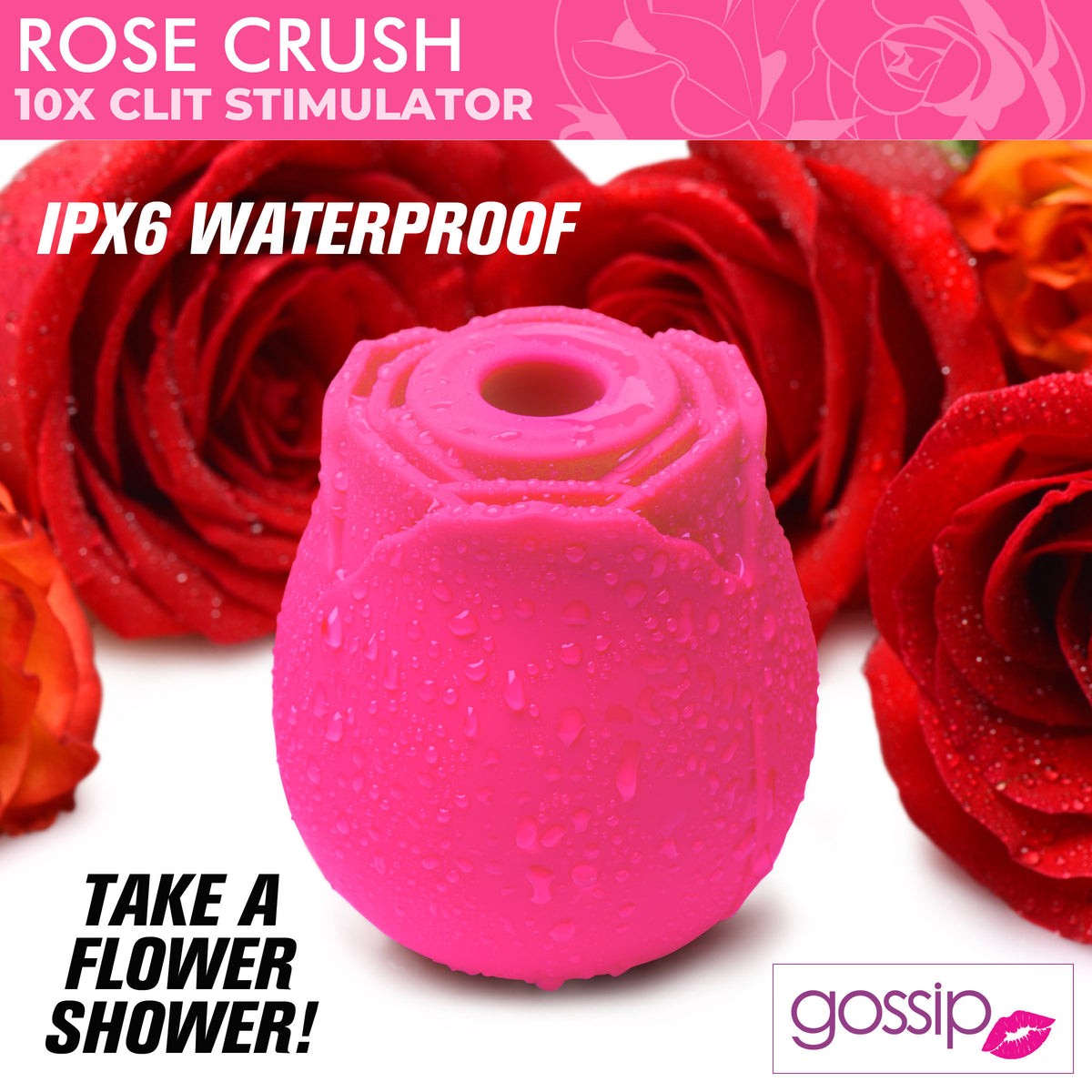 10X Rose Crush Silicone Clitoral Stimulator – clitoral suction toy, Silicone