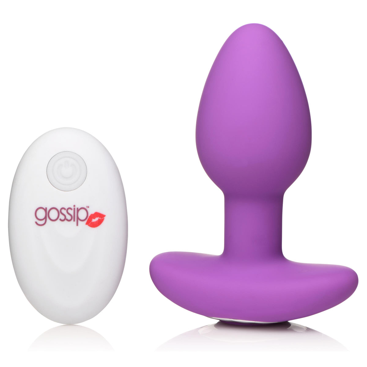 10X Pop Rocker Vibrating Silicone Plug with Remote - Violet – butt plug, Silicone