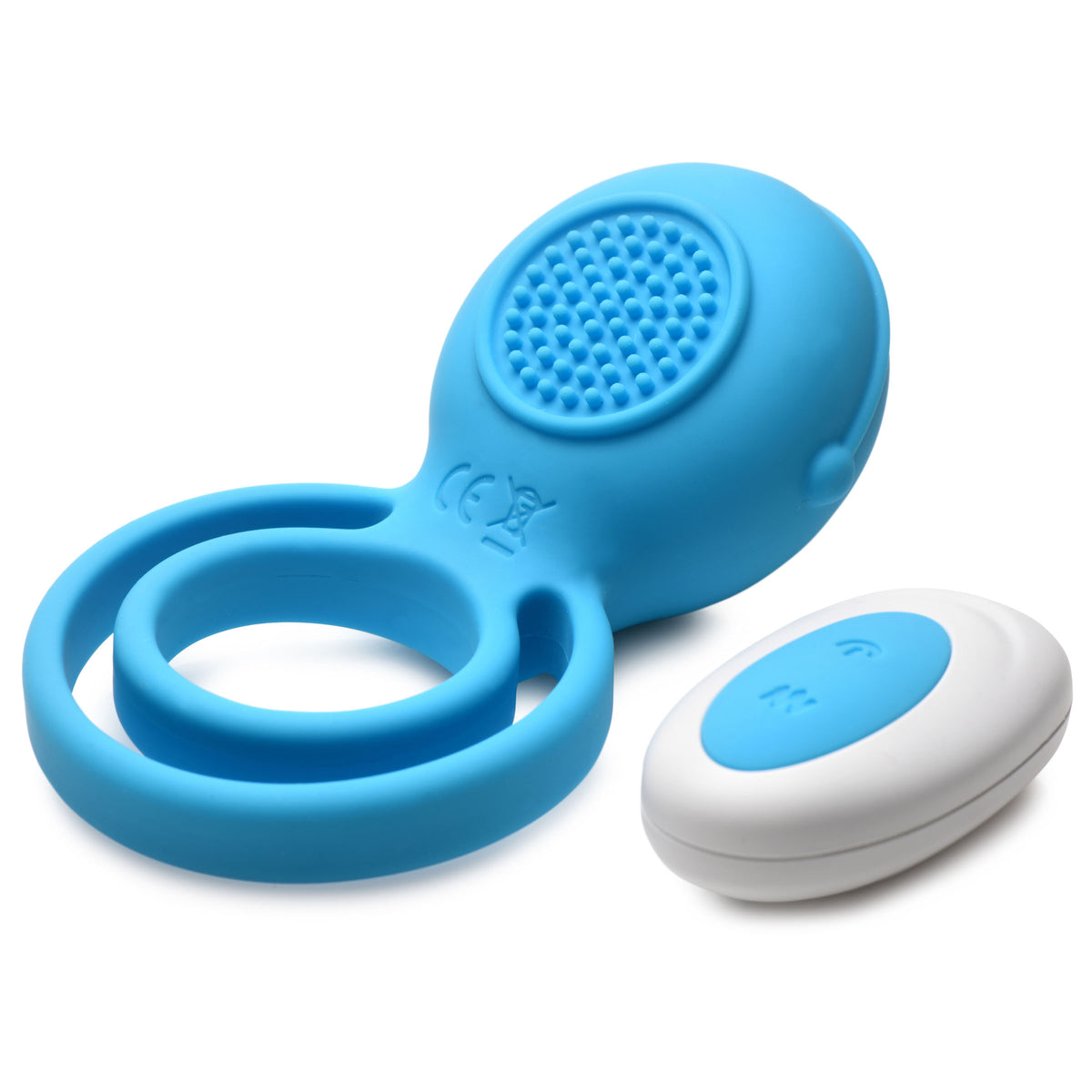 Love Loops 10X Silicone Cock Ring with Remote - Blue, Silicone (view 3)