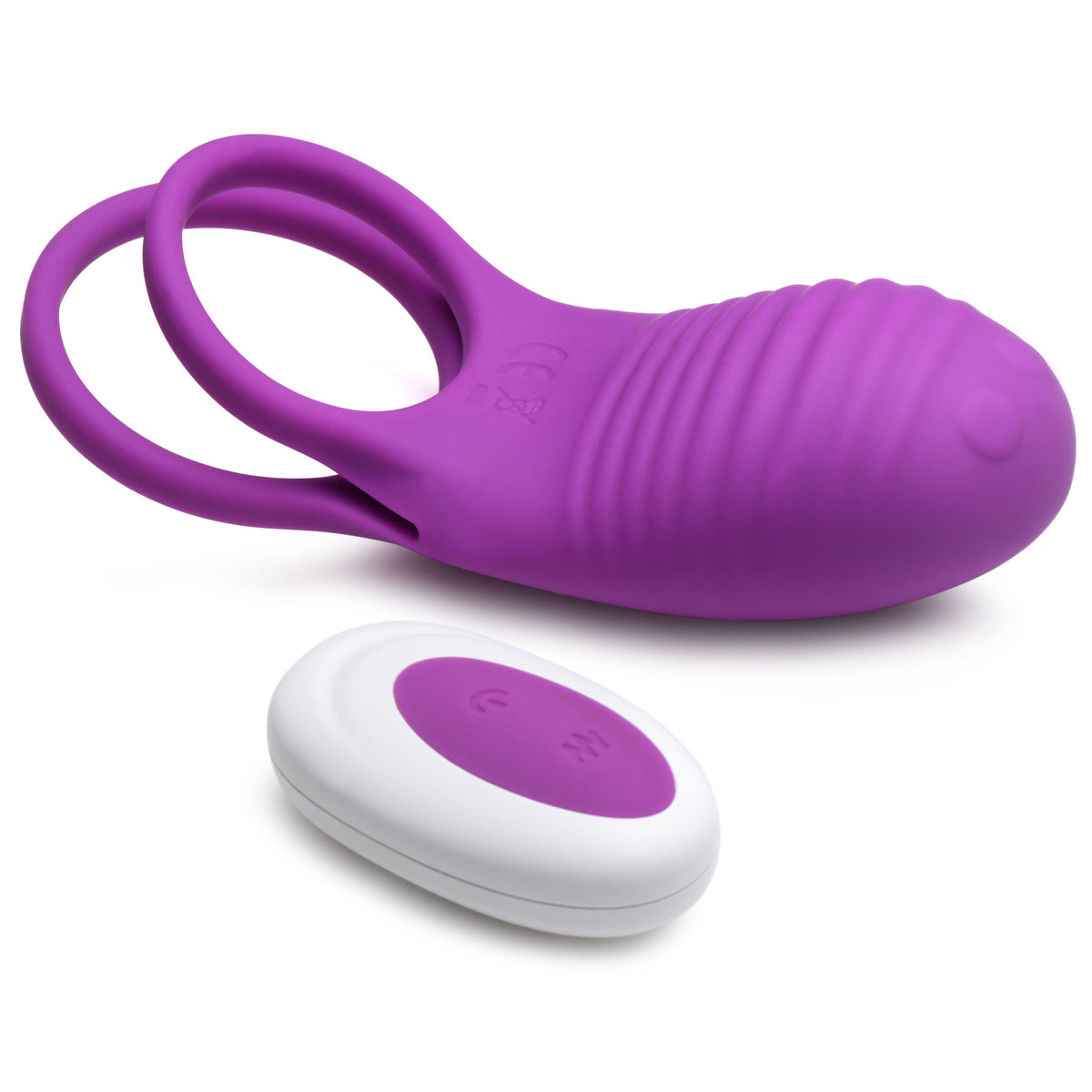 Love Loops 10X Silicone Cock Ring with Remote - Purple, Silicone (view 3)