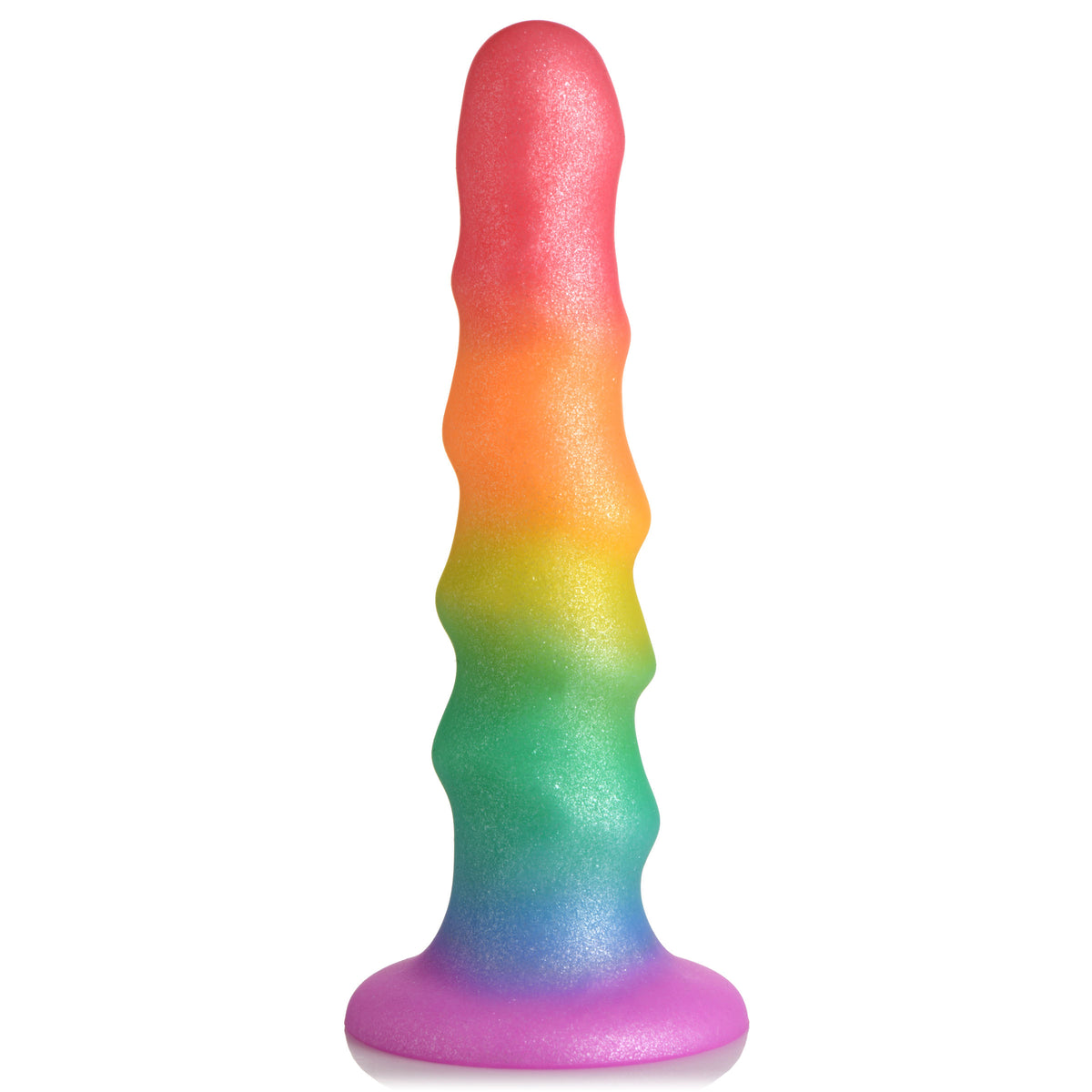 Zigzag Rainbow Silicone Dildo, Silicone (view 5)
