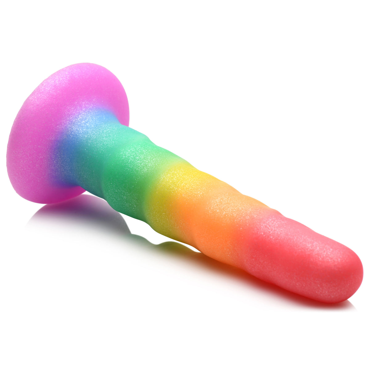 Zigzag Rainbow Silicone Dildo, Silicone (view 6)