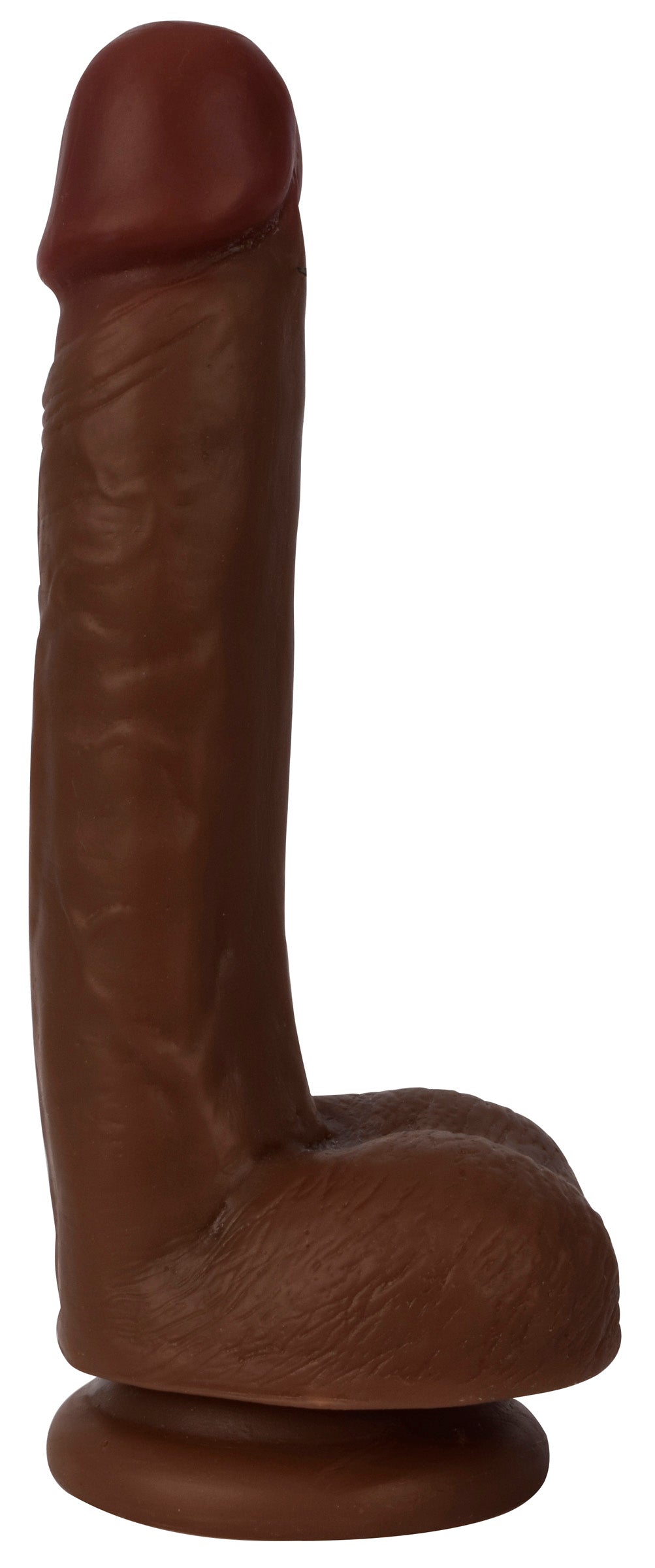Thinz 7 Inch Slim Dildo with Balls - Dark, PVC