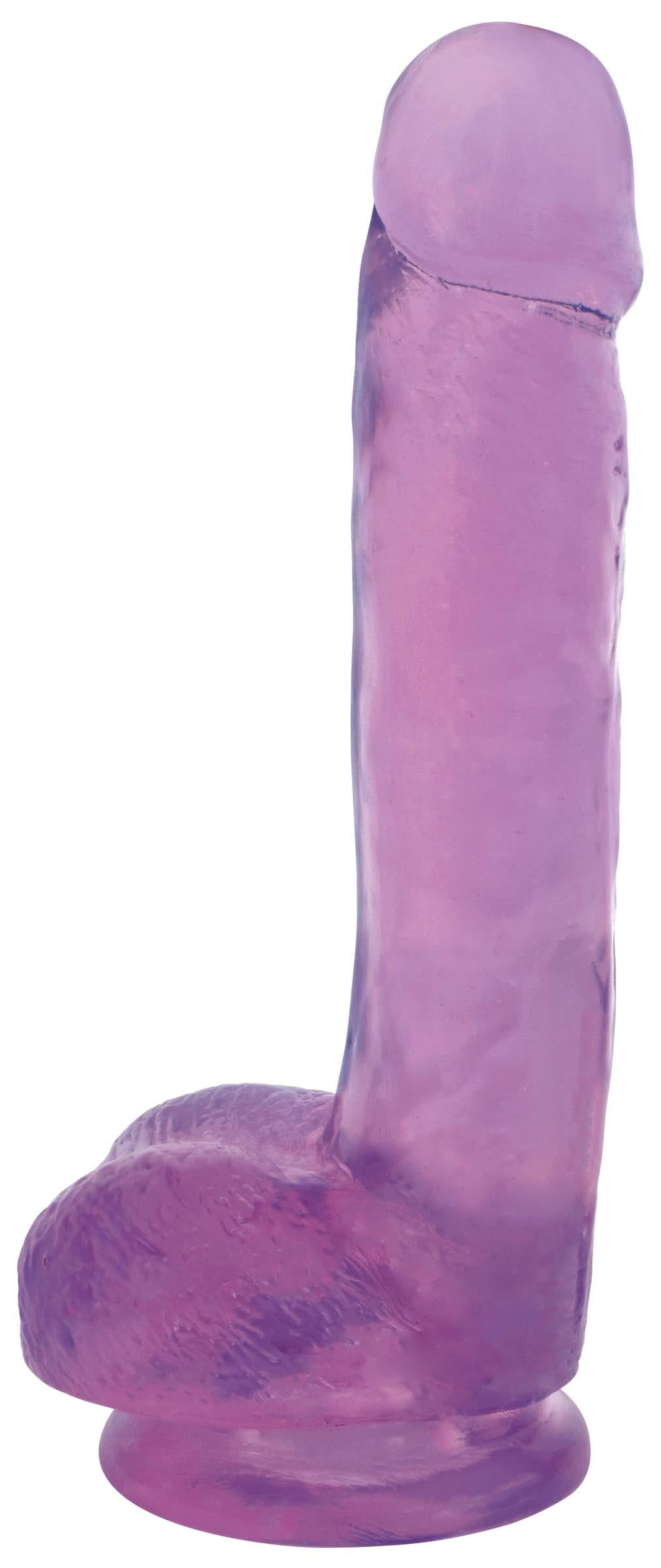 7 Inch Slim Stick with Balls Grape Ice Dildo, PVC