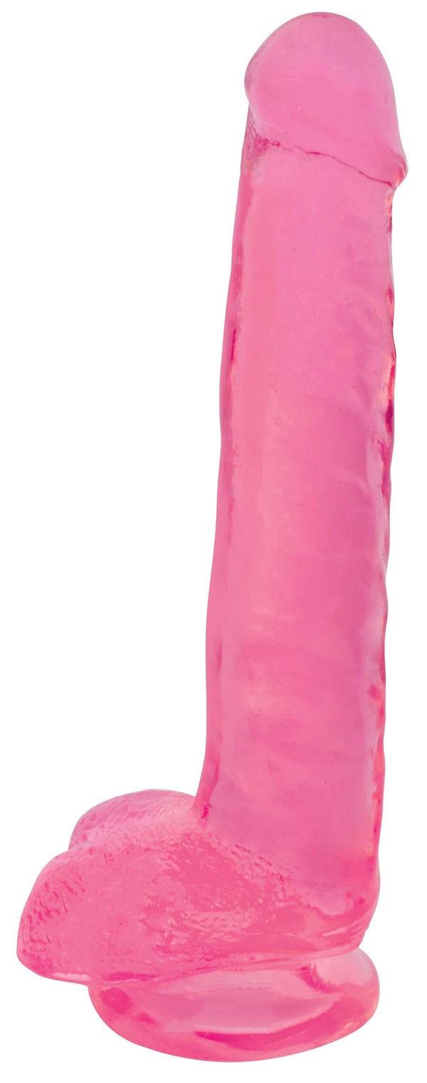 8 Inch Slim Stick with Balls Cherry Ice Dildo, PVC