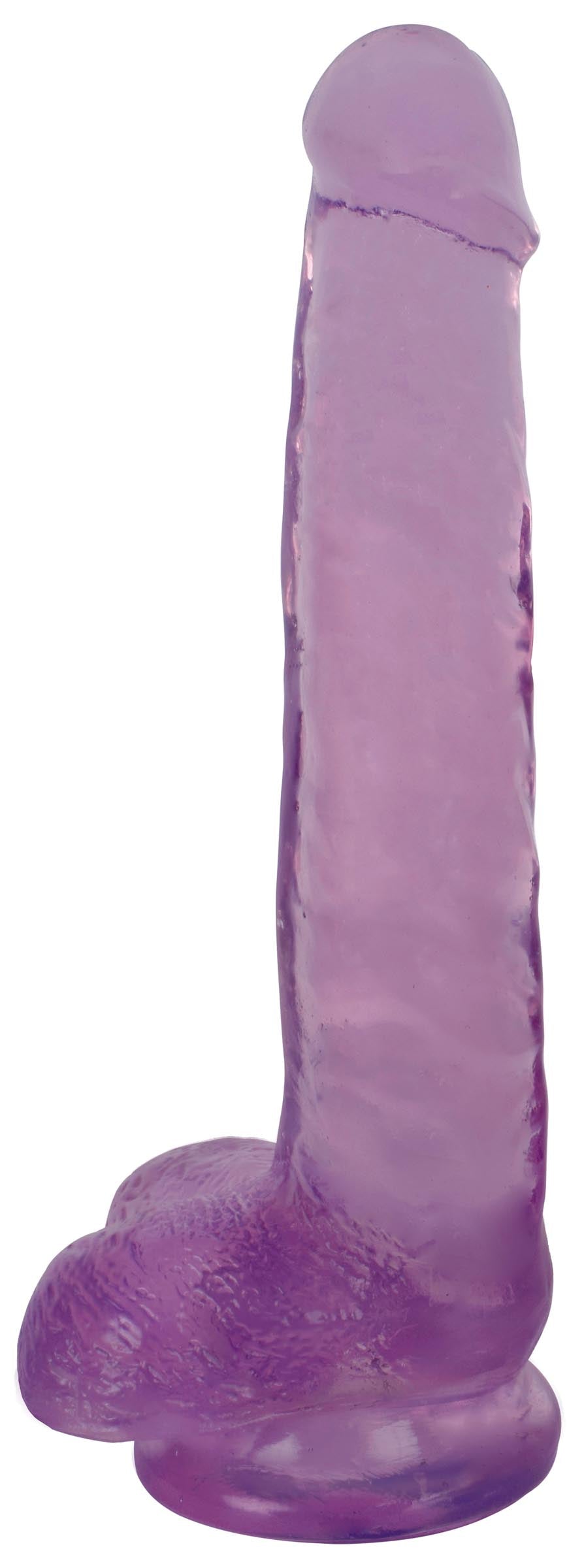 8 Inch Slim Stick with Balls Grape Ice Dildo, PVC