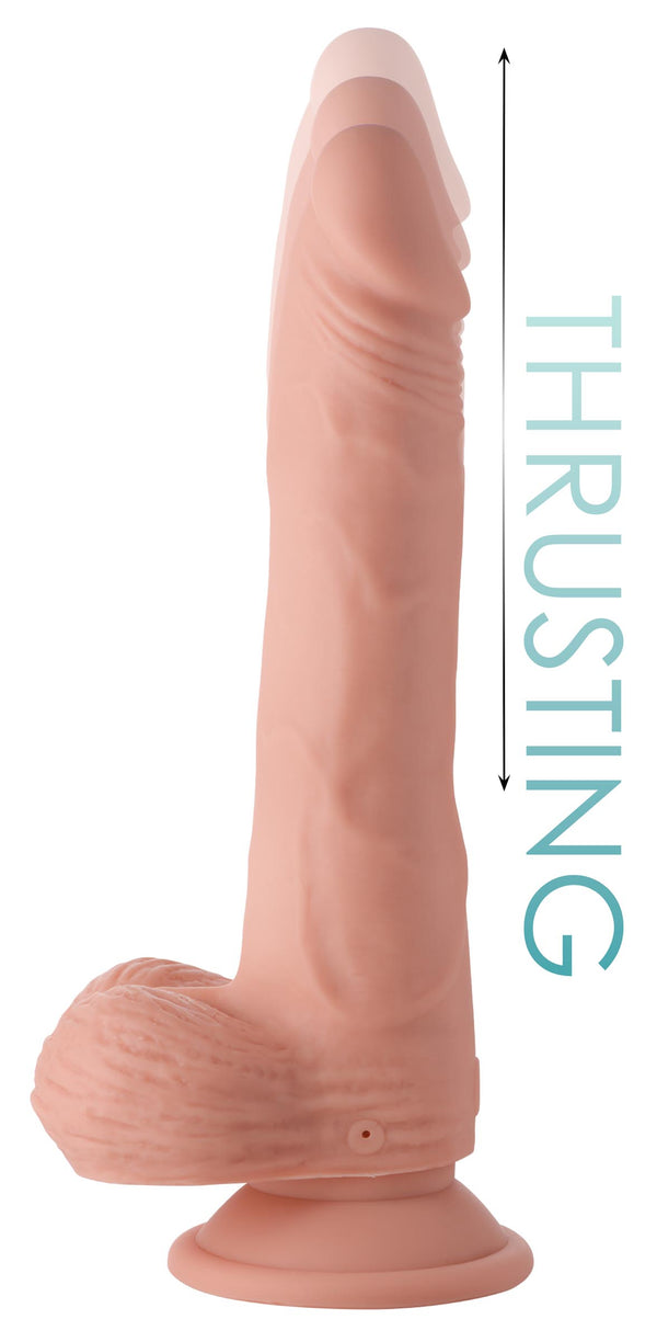 Thrusting and Vibrating 8 Inch Dildo - Light, Silicone