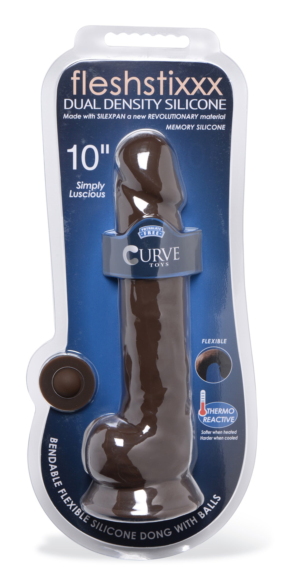 Silexpan Dark Hypoallergenic Silicone Dildo with Balls - 10 Inch, Silicone (view 4)