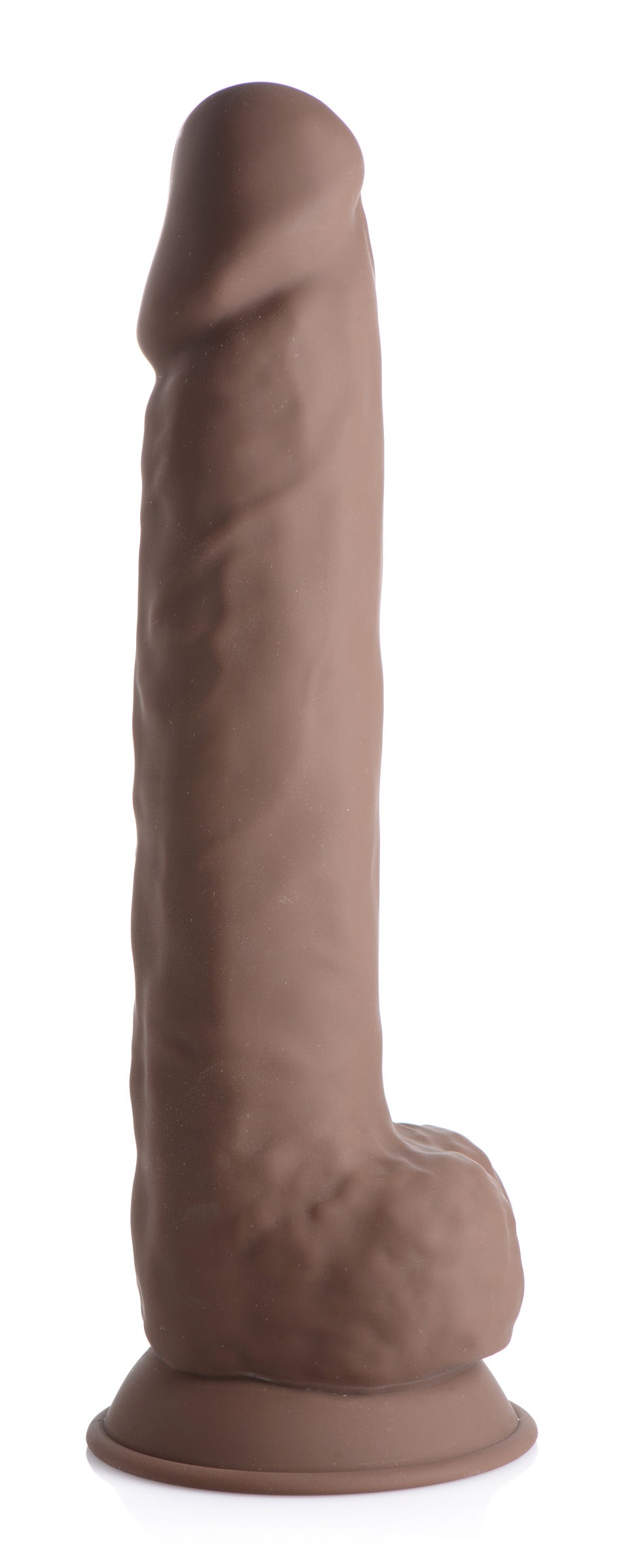 Silexpan Dark Hypoallergenic Silicone Dildo with Balls - 10 Inch, Silicone