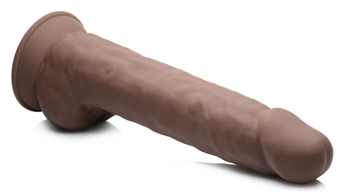 Silexpan Dark Hypoallergenic Silicone Dildo with Balls - 10 Inch, Silicone (view 2)
