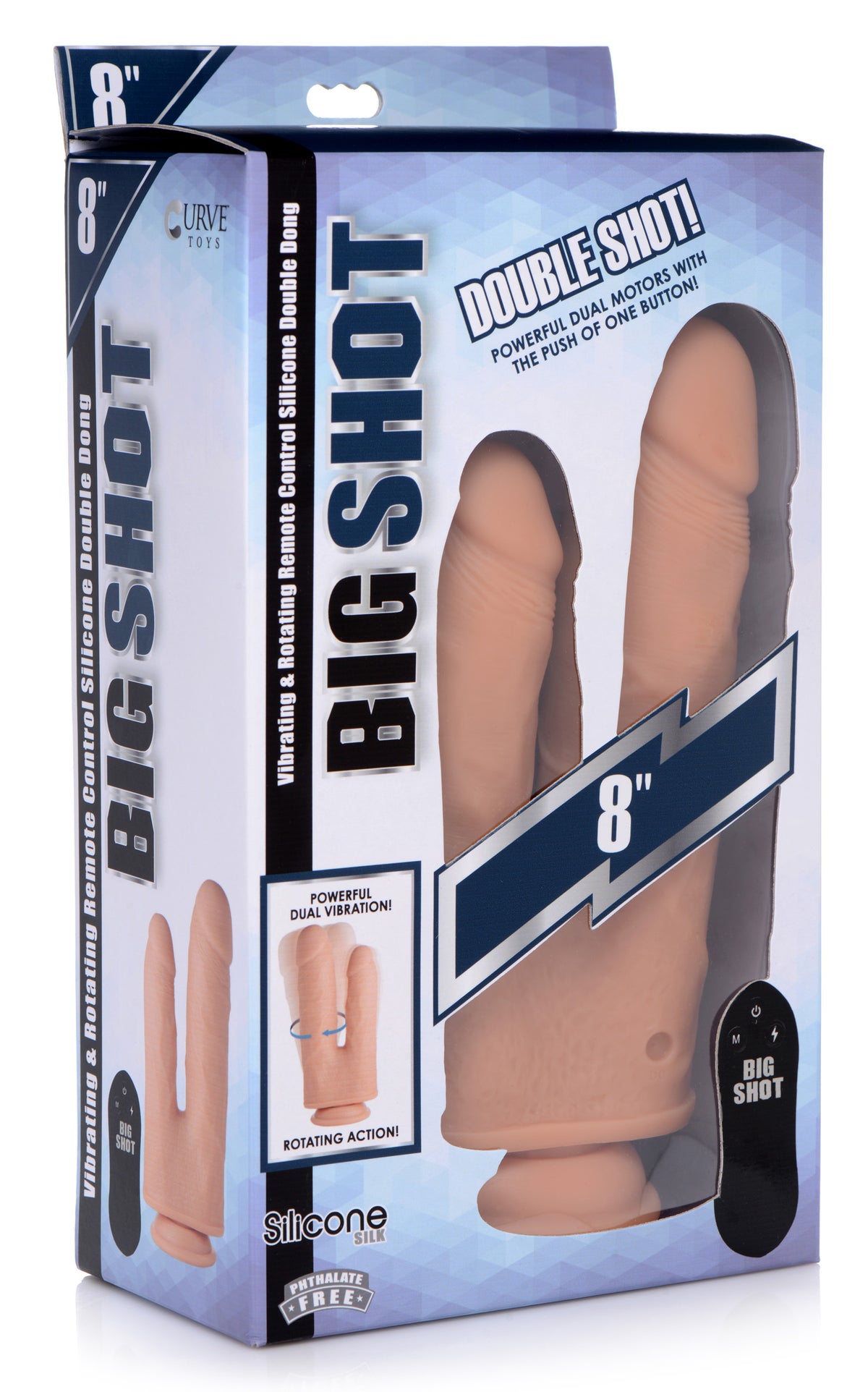 Vibrating and Rotating Remote Control Silicone Double Dildo, Silicone (view 6)