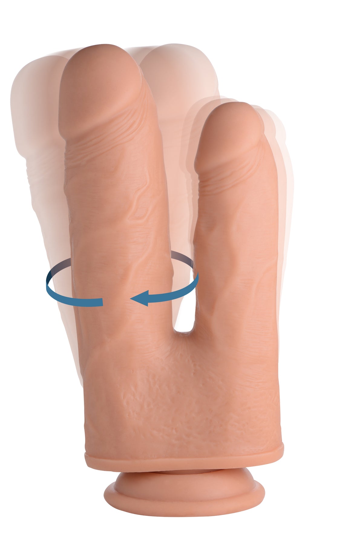 Vibrating and Rotating Remote Control Silicone Double Dildo, Silicone (view 2)