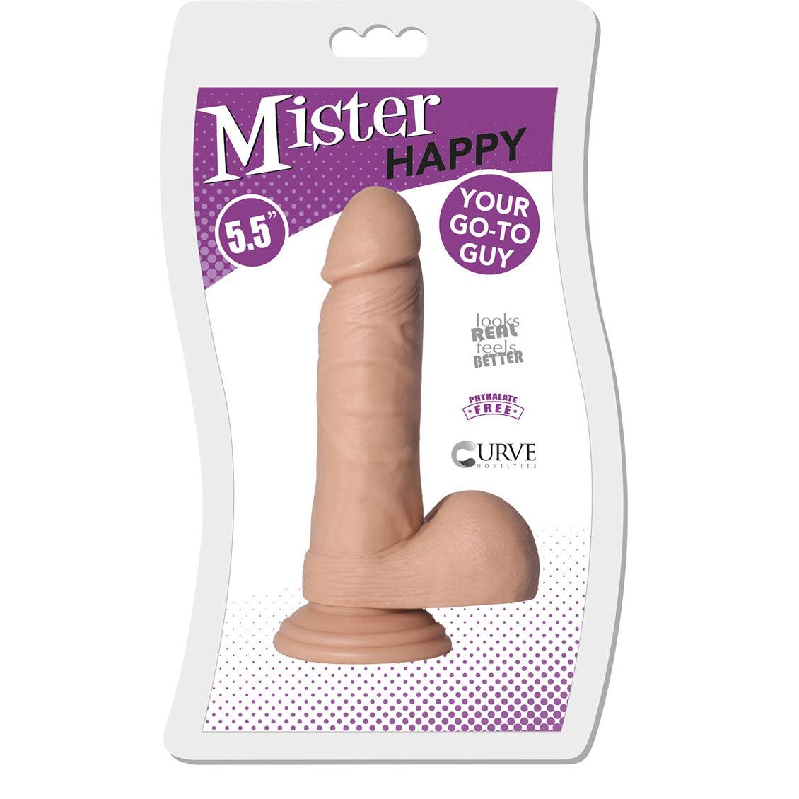 Mister Happy 5.5 Inch Dildo with Balls  - Light (view 2)