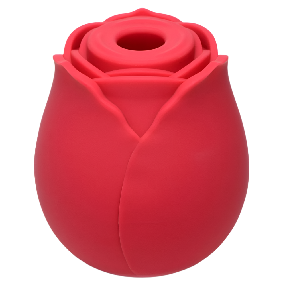 Elegant Red Rose Vibrator showcasing suction hole and flower design