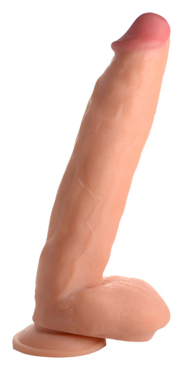 Realistic Dildos - Flesh, 10-inch, top view with smooth texture