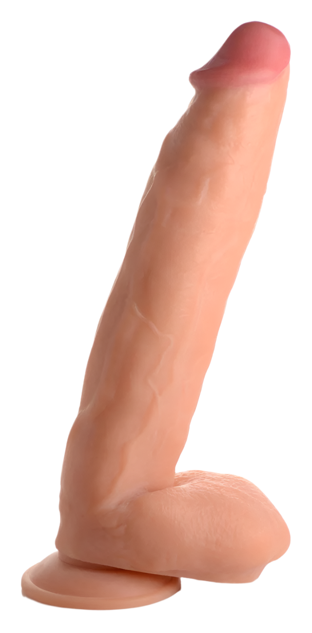 Realistic Dildos - Flesh, 10-inch, top view with smooth texture