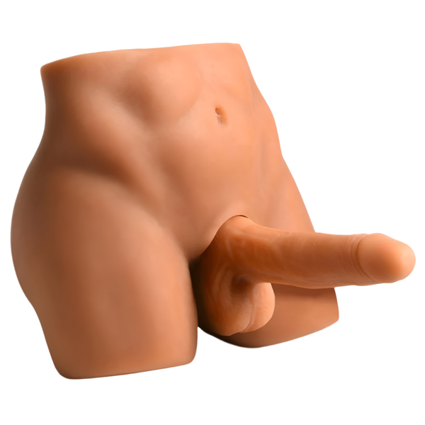 Flesh Thrusting Vibrator with remote control angled view