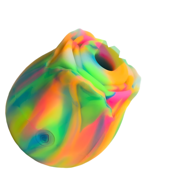 Glow-in-the-dark multi-color rose vibrator with suction view