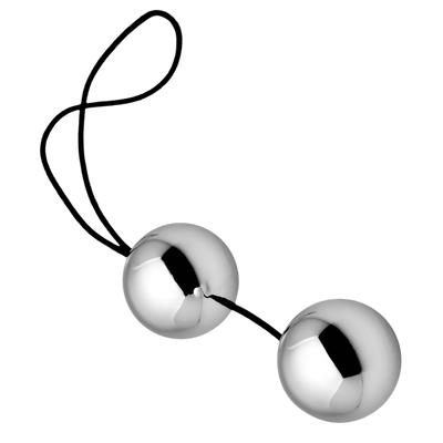 Grey Kegel Balls - Side view of Benwa Kegel Balls for pelvic exercise
